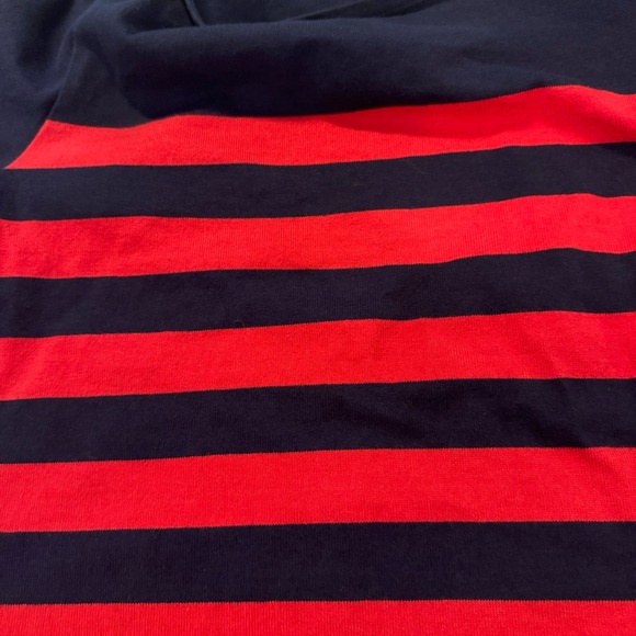 Uniqlo Large Red and Navy Striped 3/4 Sleeve Tunic - Picture 3 of 4